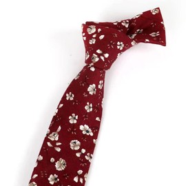 Mantieqingway Men's Cotton Floral Neck Tie 2.56'' Printed Skinny Tie