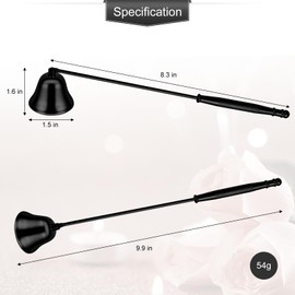 Navpeak Candle Extinguisher with Long Handle, Metal Wick Snuffer Candle Snuffer Accessory with Long Handle for Scented Candle, Aromatherapy Candles for Putting Out Candles Flame (Black)