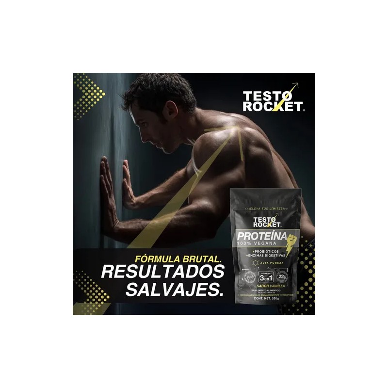 Proteina Vegana 3en1 Testo Rocket Sabor Vainilla