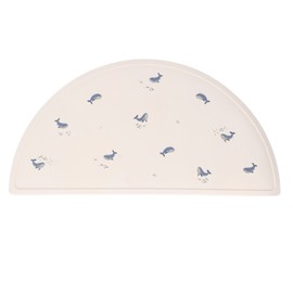 Baby Meal Mat Silicone Waterproof Simple Baby Placemat Feeding Mat for Home Travel Whale Pattern
