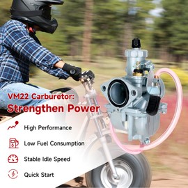 FVRITO VM22 Carburetor Carb Kit Twist Throttle Assembly for Predator 212cc 196cc Coleman CT200U CT200U-EX BT200X Mini Bike KT196 Go Kart Baja Warrior 6.5Hp GX160 GX200 Clone Engine Performance Parts