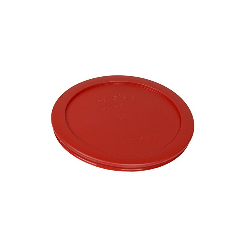 Pyrex 7201-PC 4-Cup Poppy Red Food Storage Replacement Lid (2-Pack)