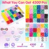 4300Pcs Pony Beads Kit for Bracelets Jewelry Making, 41 Colors