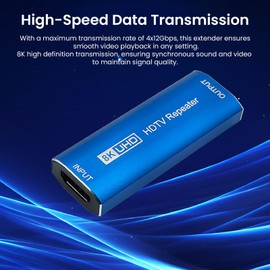 VBESTLIFE HDMI to HDMI Repeater, HDMI Female to Female Signal Booster 4K 60Hz 8K 30Hz Compatible with HDTV and More, Supports DTS HD, DTS and DSD