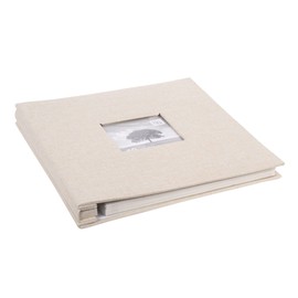 Kiera Grace Self-Adhesive Linen Photo Album & Scrapbook, 11.42"L x 10.63"W x 1.58"H, Light Beige