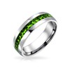 Classic August Birth Month Light Green Crystal Eternity Band Ring