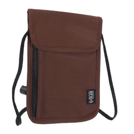 PATIKIL Neck Wallet, Passport Holder Neck Pouch RFID Blocking Waterproof Neck Travel Wallet for Women & Men, Brown