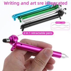 HJZHII Dachshund Ballpoint Pens with Touchpen, Ballpoint Pen 2 in 1, Dachshund High-Quality Ballpoint Metal Set Funny Dachshund Dog for Office Household Pack of 5