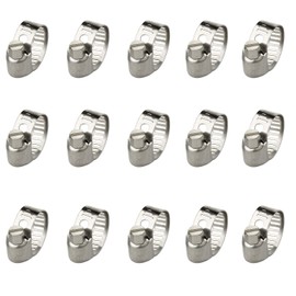 Hose Clips Adjustable Stainless Steel Hose Clamps Worm Drive Pipes Hose Clamps Clips,15 Pack (10-16 mm)