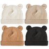 Konssy Baby Hats for Newborns with Bear Ears, Soft &