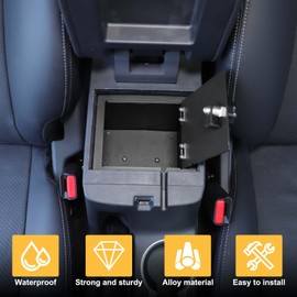HIRUFAIT Center Console Safe Lockbox Compatible with M-itsubishi L200 / Triton 2019-2023 Accessories, 3-Digit Combo Lock Console Gun Vault Safe Storage Box Accessories