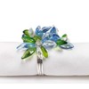 Fennco Styles Unique Multi-Flower Crystal Design Decorative Napkin Rings, Set