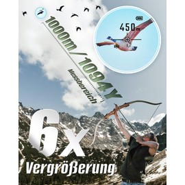 Rangefinder Hunting, Inkerma Hunting Rangefinder, 1000 m Distance Measurement with 6x Magnification, LCD Display, High Precision for Angle/Speed/Scan/Tilt Compensation Measurement
