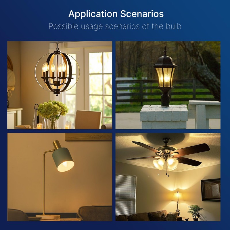 FLSNT 60W Equivalent LED Chandelier Light Bulbs, Dimmable LED B11
