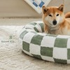 Ohocut Checkered Cat Dog Bed, Cute Sage Green Retro Style