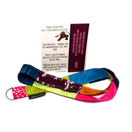 Lieblingsmanufaktur Colourful lanyard as a farewell gift for your colleague, girlfriend - give joie de vivre and conjure up a colourful farewell smile on the face, Pink-yellow-green-blue