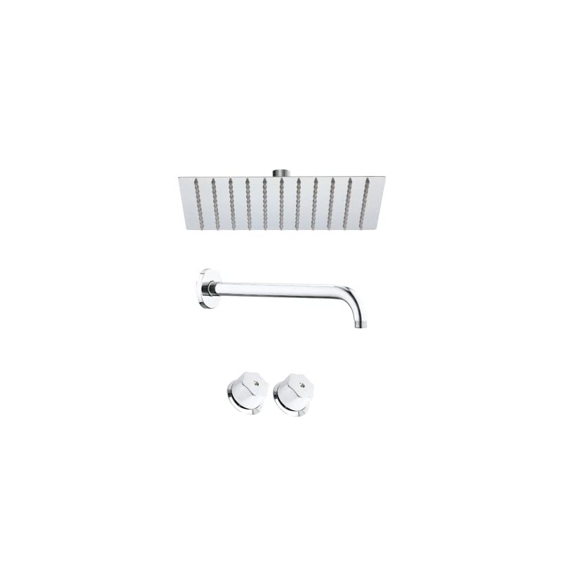 Kit de Regadera Cuadrada de 8" con Brazo de 40
