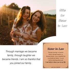 YKZOMP Sister in Law Gifts, Sister in Law Christmas Birthday Gifts, Mothers Day Wedding Gift for Sister in Law Bracelet