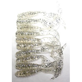 Enfishing 10 Pcs 2.5 inch Soft Lures Baits Worm Tail Shape Soft Plastics Fishing Lures - Clear  - 2.5 inch - 10 Pcs