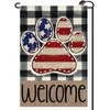 Patriotic 4th of July Paw Print Flag Garden Flag 12x18