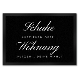 Schuhe ausziehen Doormat in 35 x 50 cm with Saying or Wohnputzen A Funny Door Mat for the Entrance Door Decorative Motif Doormat Door Mat Women Various Sizes