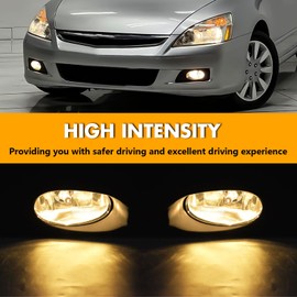 OKSIWA LED Fog Light for 2006-2007 Honda Accord Sedan,Front Bumer Fog Lamp Kit with Wiring Harness, Switch,Plug and Play,Fog Assembly Replacement