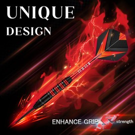 Lavishio 12 Pack Steel Tip Darts, Professional 23 g Metal Dart Set with 4 Colour Premium Aluminium Shafts and 4 Style Flights, Beginners or Professional Darts