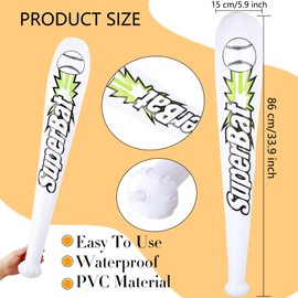 9 Pack 34 inches Inflatable Baseball Bat Inflatable Bat Toy Inflatable Baseball Bat Blow up Baseball Bat for Birthday Swimming Pool Beach Playing Birthday Baseball Party Favors