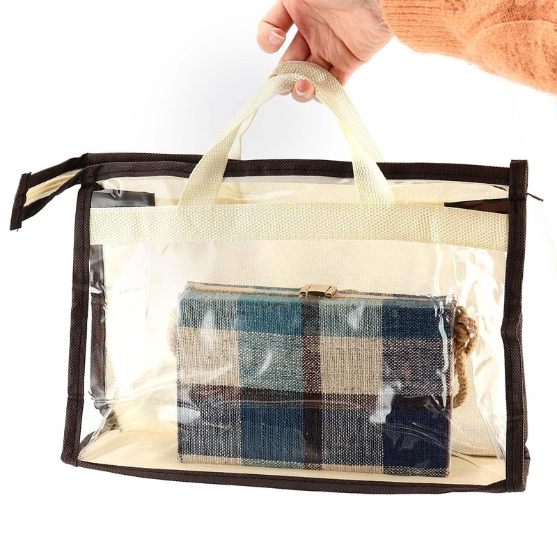 TAICHEUT 18 Pack 3 Sizes Clear Handbag Storage, Clear Purse