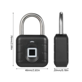 Fingerprint Padlock BT Lock Smart Padlock with APP Control 10 Groups Fingerprint Anti Theft Security Keyless Electronic Lock Outdoor Waterproof Suitable for Locker Gym Gate Doors and Suitcase