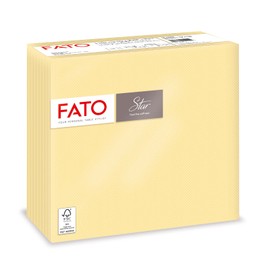 Fato - Einwegpapierservietten, Weichheit und Sanftheit, Packung mit 40 Servietten, Größe 38x38 gefaltet in 4, 2-lagig, Farbe Champagner, 100% reines Zellulosepapier, FSC-zertifiziert
