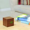 Gingko Cube LED Click Clock Alarm Clock With Sound Activation