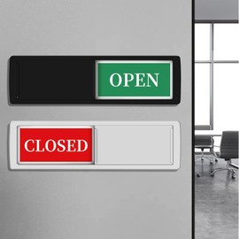 Open Sign for Business Door,privacy Slide Door Sign Indicator for Business Storefront,Wall, Restaurants, Retail Salon Shops(Open/Closed（black）)