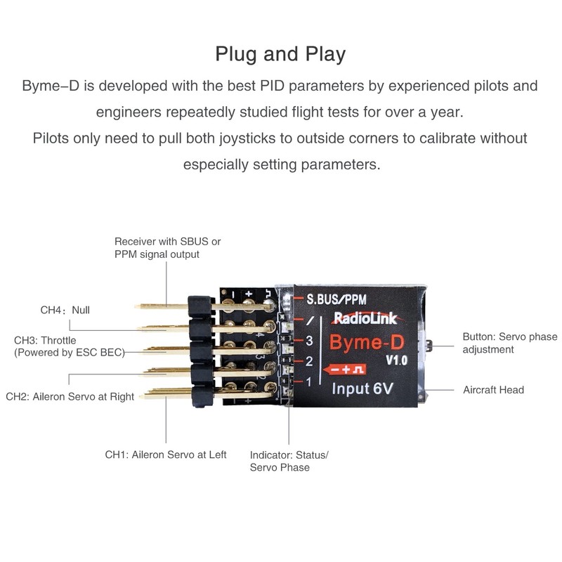 Radiolink Byme-D Stabiliser Flight Controller with Integrated Gyro 3D Fly