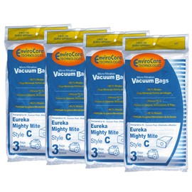 12 Eureka C Allergy Mighty Might canister Vacuum Bags, White Westinghouse, Floorshow Cleaner, Home Cleaning Systm, Commercial Vacuum Cleaners, 52318-12, 57697-12 Filteraire, 54921-10, 54021-10, VIP 9020, 3015B , 3035A, B, C, 3020BE,S3191B , S3191E