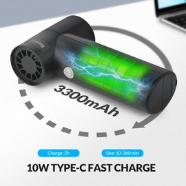 Bestrip Compressed Air Duster, 85000RPM Handheld Electric Air Duster, 4 Gears Adjustable Jet Dry Blower for Car Computer Keyboard Cleaning (Black)