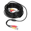 Portable CCTV Cable 3-In 1 Video Audio Power Cord BNC+RCA+DC
