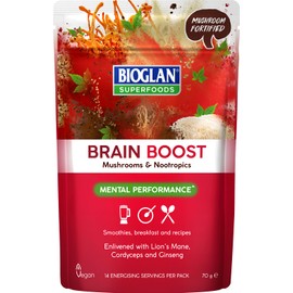 Bioglan Superfoods Brain Boost | Lion’s Mane | Ginseng | Vitamin B5 | Vitamin B12 | Vitamin B6 | 70g