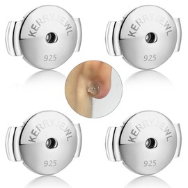 14K White Gold Locking Earring Backs Replacements for Diamond Studs, 2 Pairs 925 Sterling Silver Locking Earring Backs, Secure Hypoallergenic Earring Backs No Fading Comfort Earring Backs