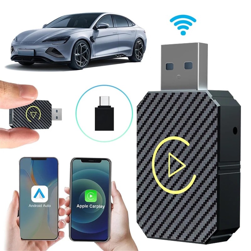 Wireless CarPlay Android Auto Adapter - Type-C USB - Bluetooth