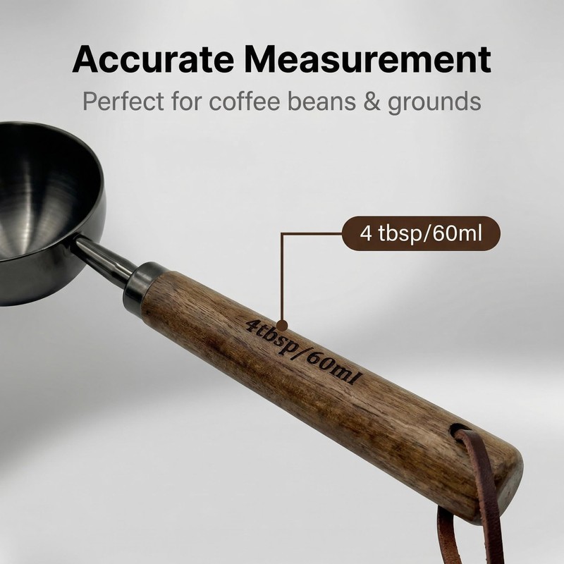Vintage Coffee Scoop, 304 Stainless Steel Coffee Measuring Spoon, 4