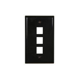 Networx 3 Port Keystone Faceplate - Single Gang - Black