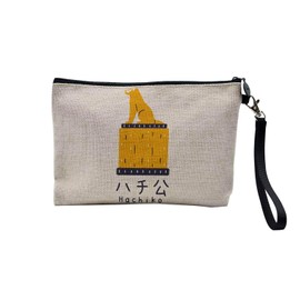 Canvas Bag - Japan Creation Original Asia Culture Manga Illustration Food Tokyo - Linen Look Cosmetic Bag - Toiletry Bag - Purse, hachiko, Cosmetic bag