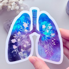 50-Piece Anatomical Lungs Floral Art Stickers – Human Lung Flower Aesthetic Medical Anatomy Stickers for Nurses Gifts, Medical Students, Doctors, Scrapbooking, Journaling, Laptop, Water Bottle