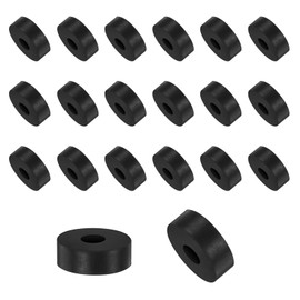 M METERXITY 20-Pack Rubber Spacer 0.39" ID 1.18" OD 0.39" Thick Neoprene Anti Vibration Pads Round Isolation Washers Bushings for Cars/Boats/Home/Machinery, Shock Noise Reduction Pads [Black]