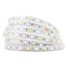BTF-LIGHTING 5050 RGBW RGB+ blanco cálido (2700K-3000K) 150RGB+ 150 LED blanco 5 m, 60 LEDs/m, cinta LED multicolor IP67 tubo impermeable blanco 10 mm FPCB DC12V para recámara, cocina, decoración del