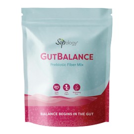 Sipology: GutBalance - Berry Smoothie - 12 Stick Pack - Prebiotic Fiber Mix, Powder Drink, Promote Digestive Health, Organic Stevia, Plant Based-Vegan