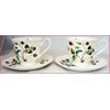 fromeuropewithlove Strawberries & Butterflies Cups and Saucers Set of 2