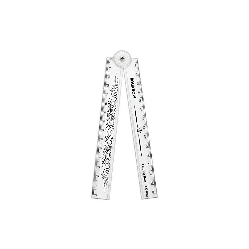 Liquidraw 30cm Folding Ruler Foldable Ruler School Stationery (Clear)