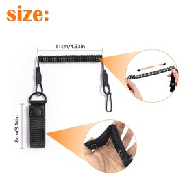 Pack of 2 Paracord Tactical Lanyard, Spiral Key Pendant, Safety Rope, Elastic Fishing Lanyards, Key Band Camping, Anti-Lost Lanyard, Elastic Paracord for Keys Fishing Camping